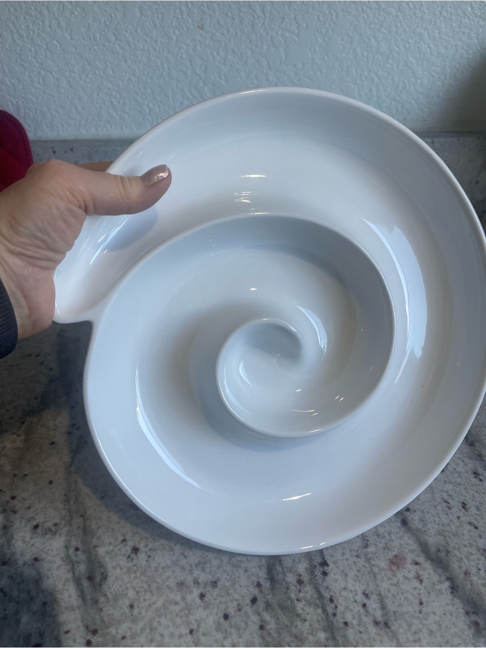 Vintage White Crate & Barrel Swirl Porcelain Serving Platter